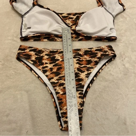 SHEIN Leopard Print Bikini - Brown and Black - Picture 15 of 16